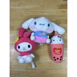 Sanrio Hello Kitty and Friends My Melody, Cinnamoroll And Boba Plush Lot
